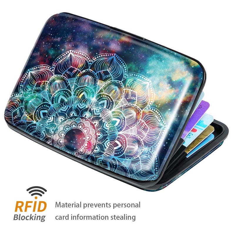 Coco Rossi Credit Card Holder for Women,RFID Blocking Slim Hard Mini Card Case ID Case Travel Wallet Nebula - Image 3